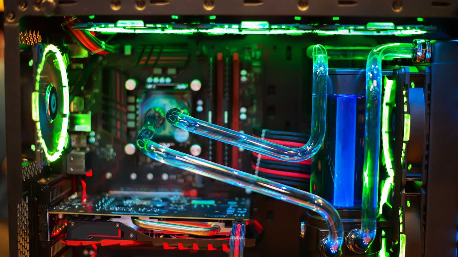 Custom PC build in progress, motherboard and cooler installed