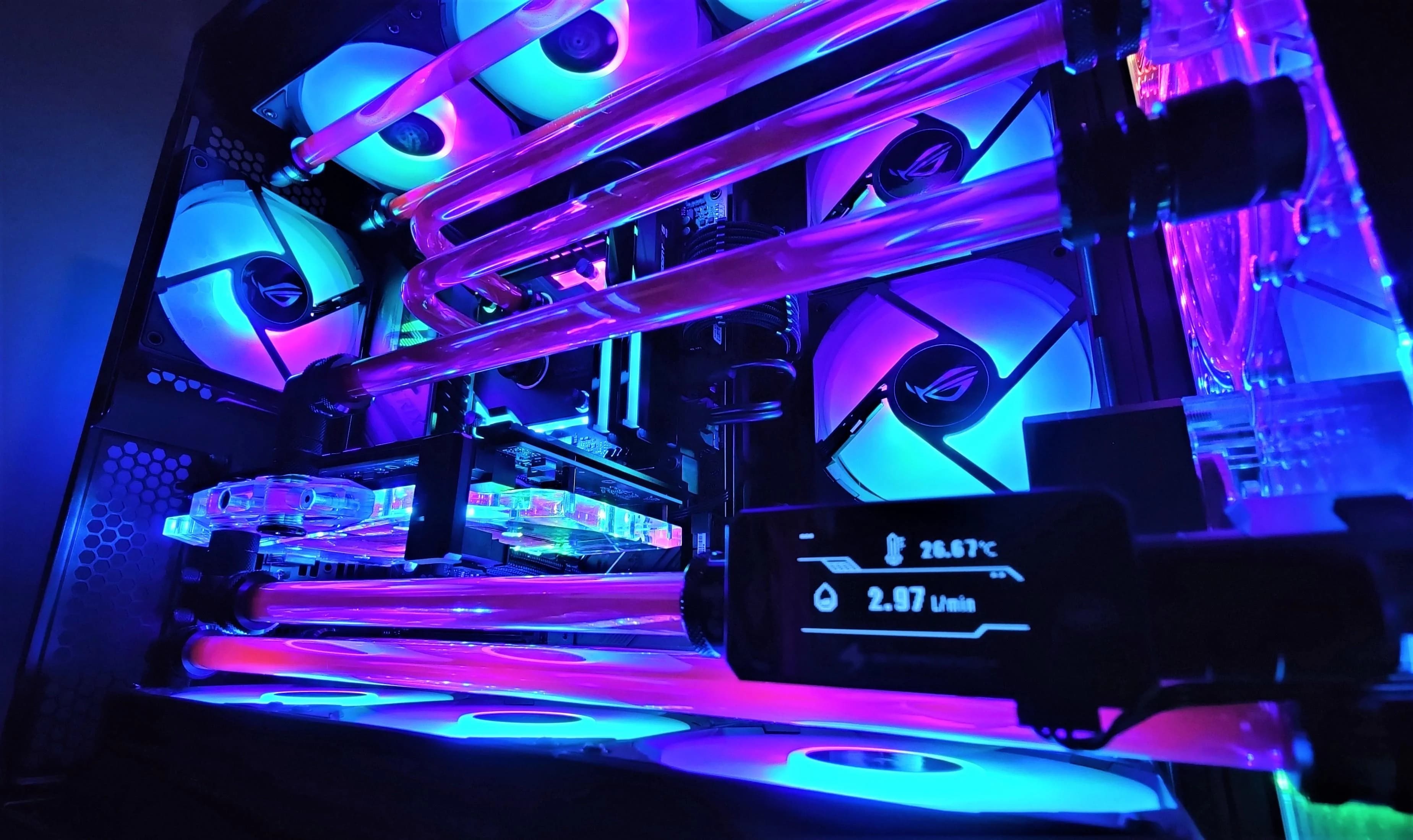 Completed custom desktop undergoing stress testing