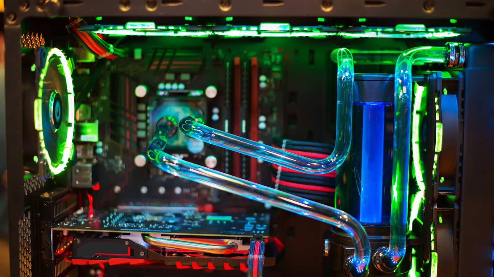 Custom PC build in progress, motherboard and cooler installed